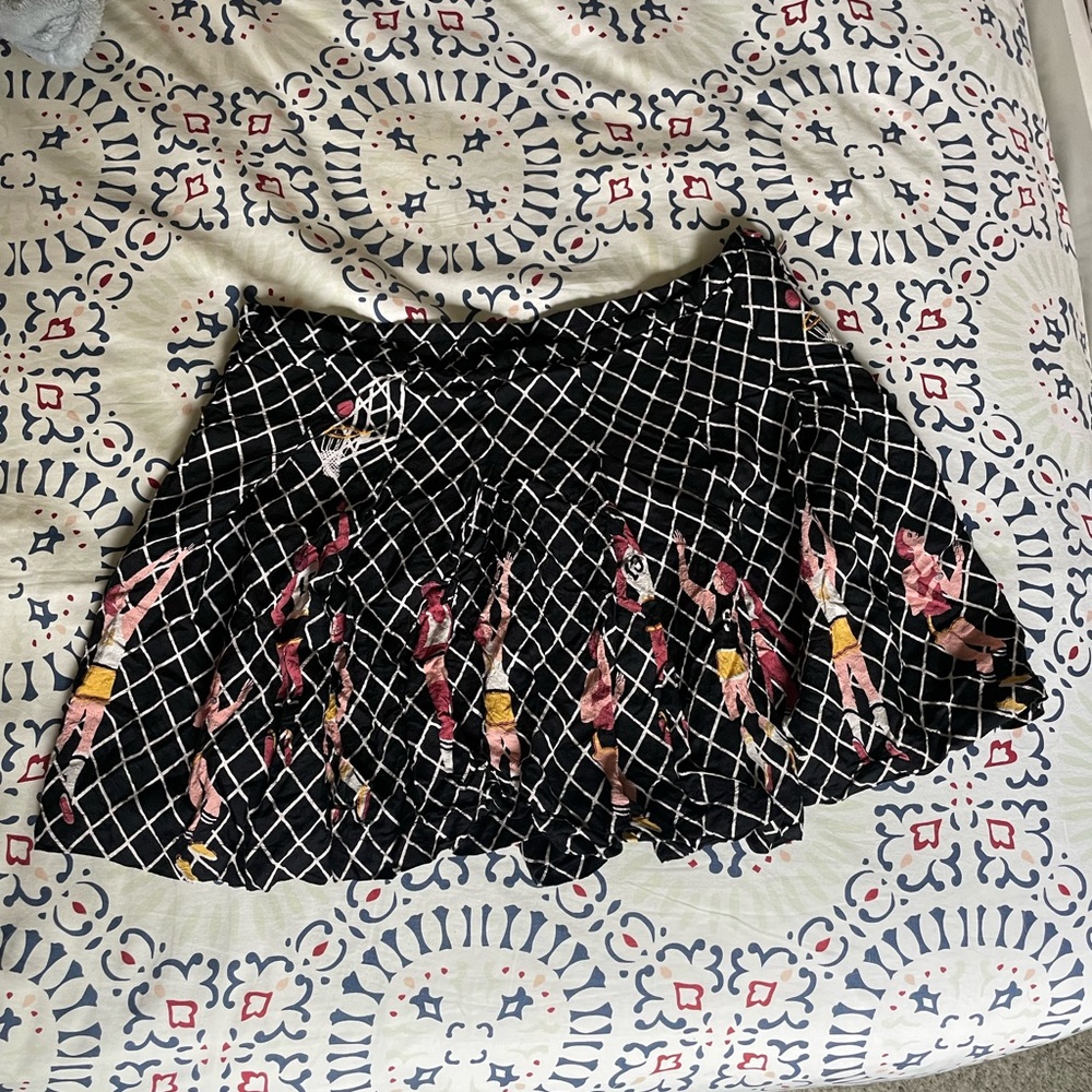 Pleated Basketball Mini Skirt